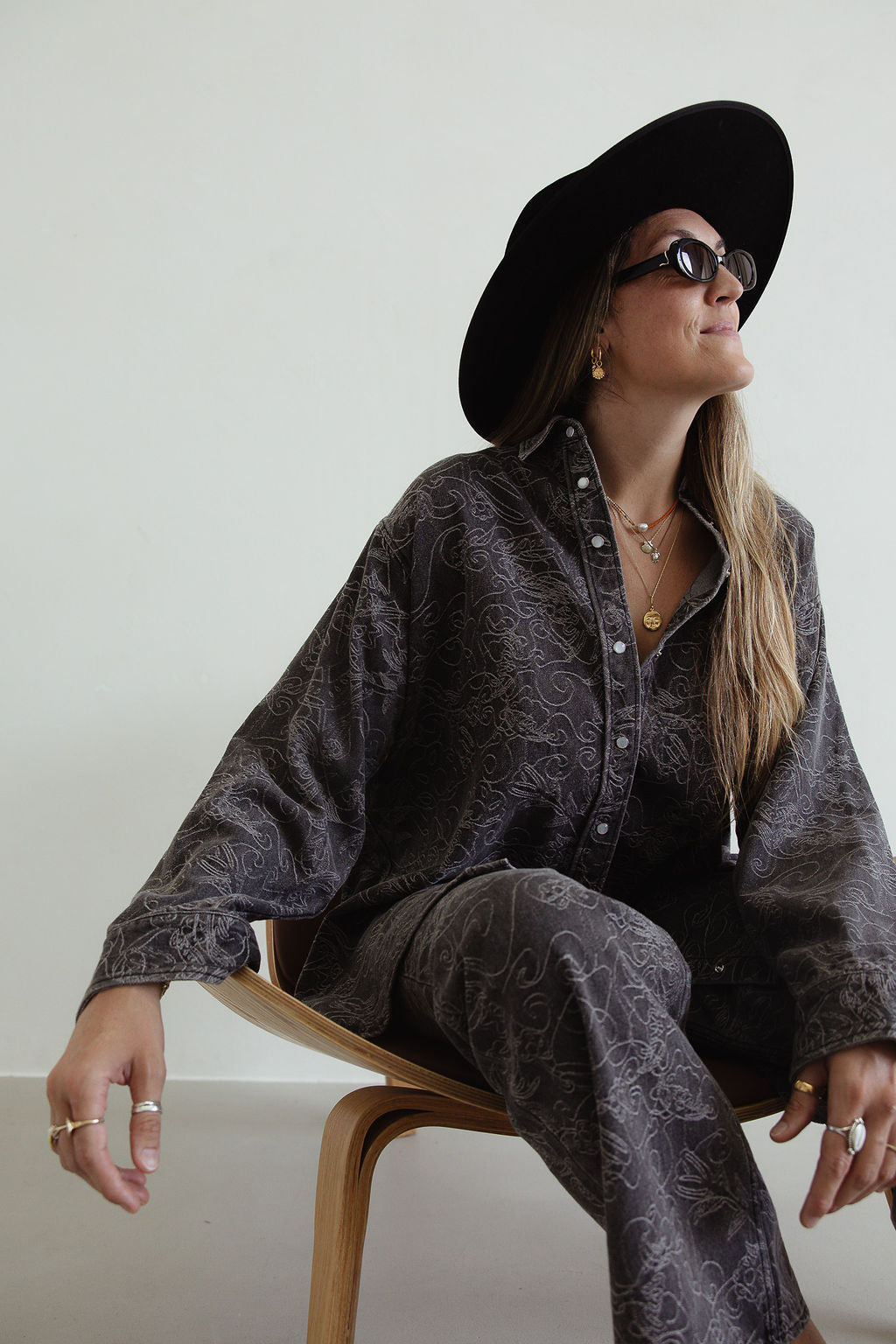 Sawyer Shirt Dress - Embroidered Denim