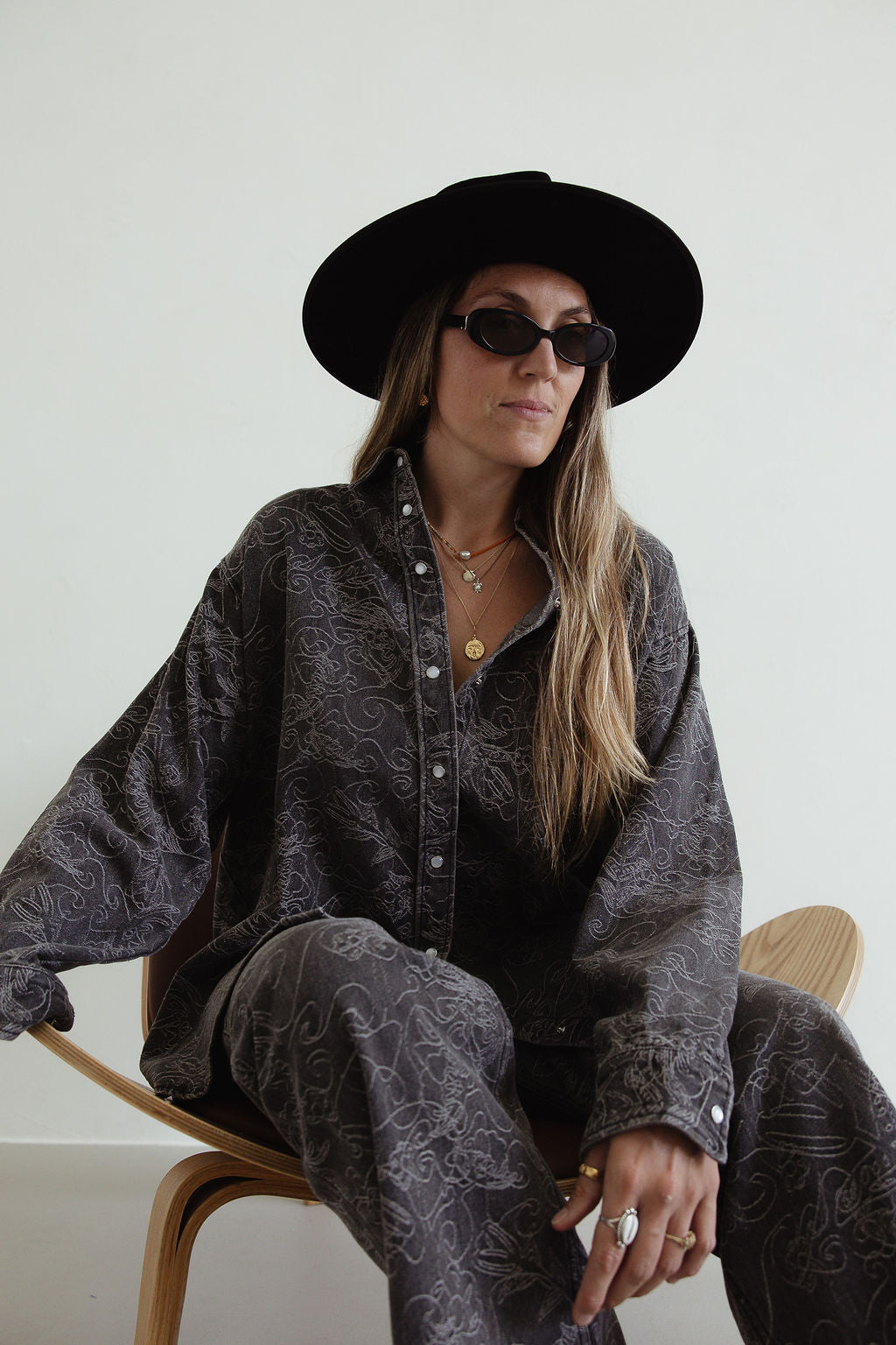 Sawyer Shirt Dress - Embroidered Denim