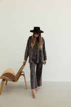 Baggy Mid Rise Jean - Embroidered Denim