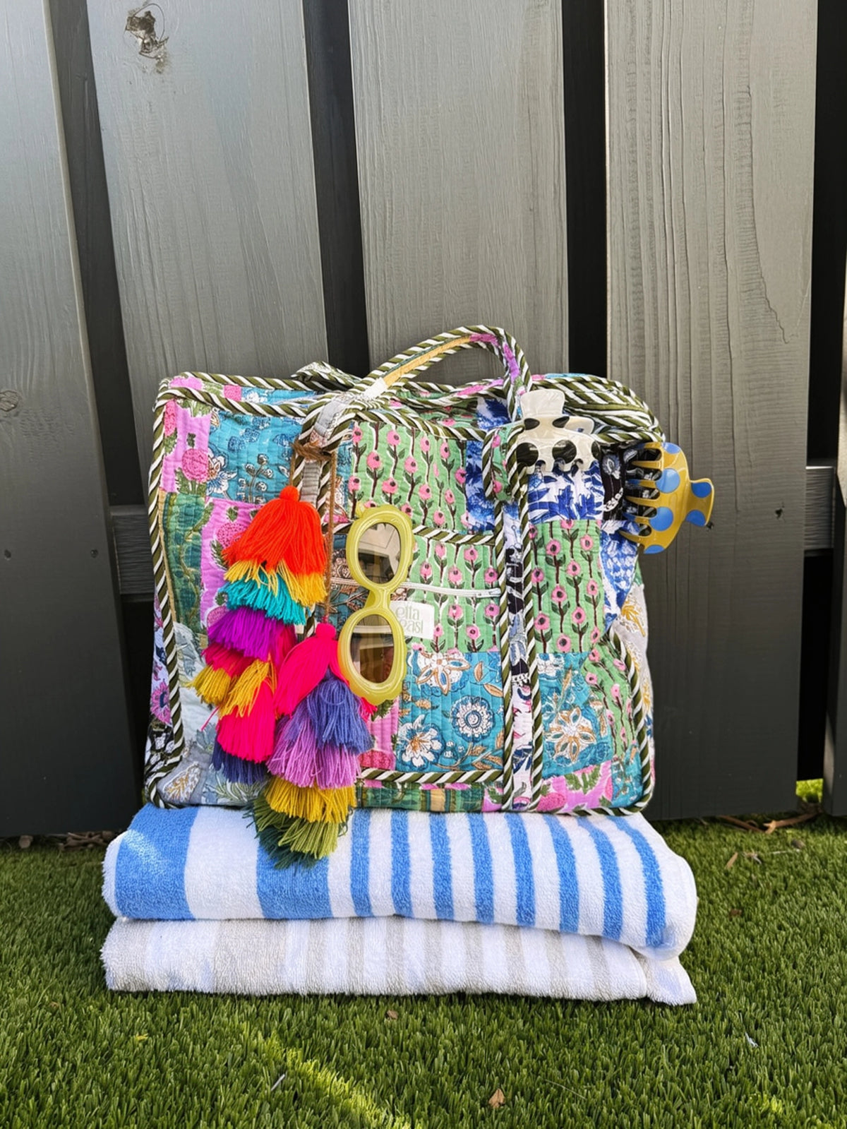 Quilted Tote Bag - Huckleberry
