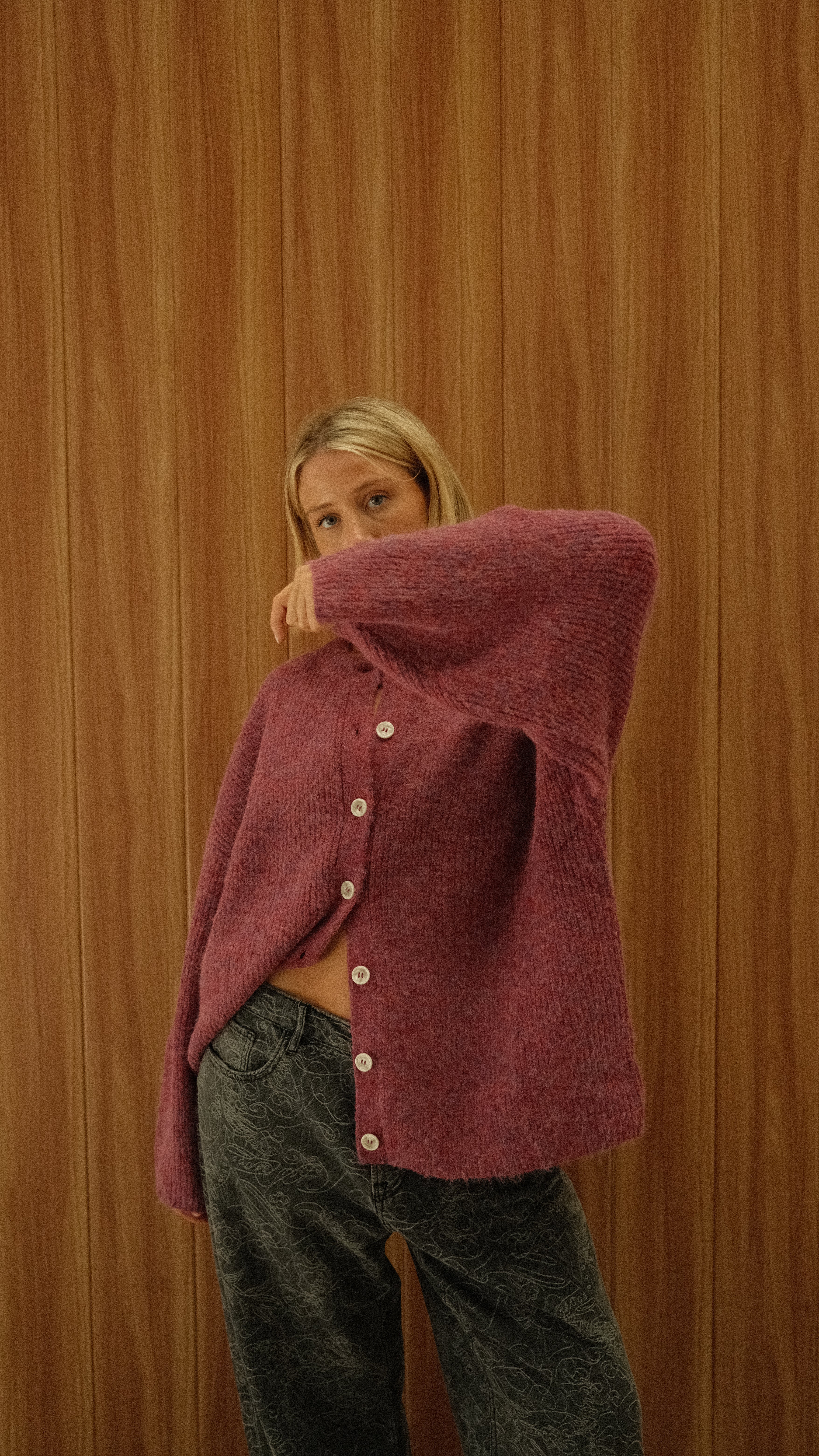 Sienna Knit Cardigan - Grape
