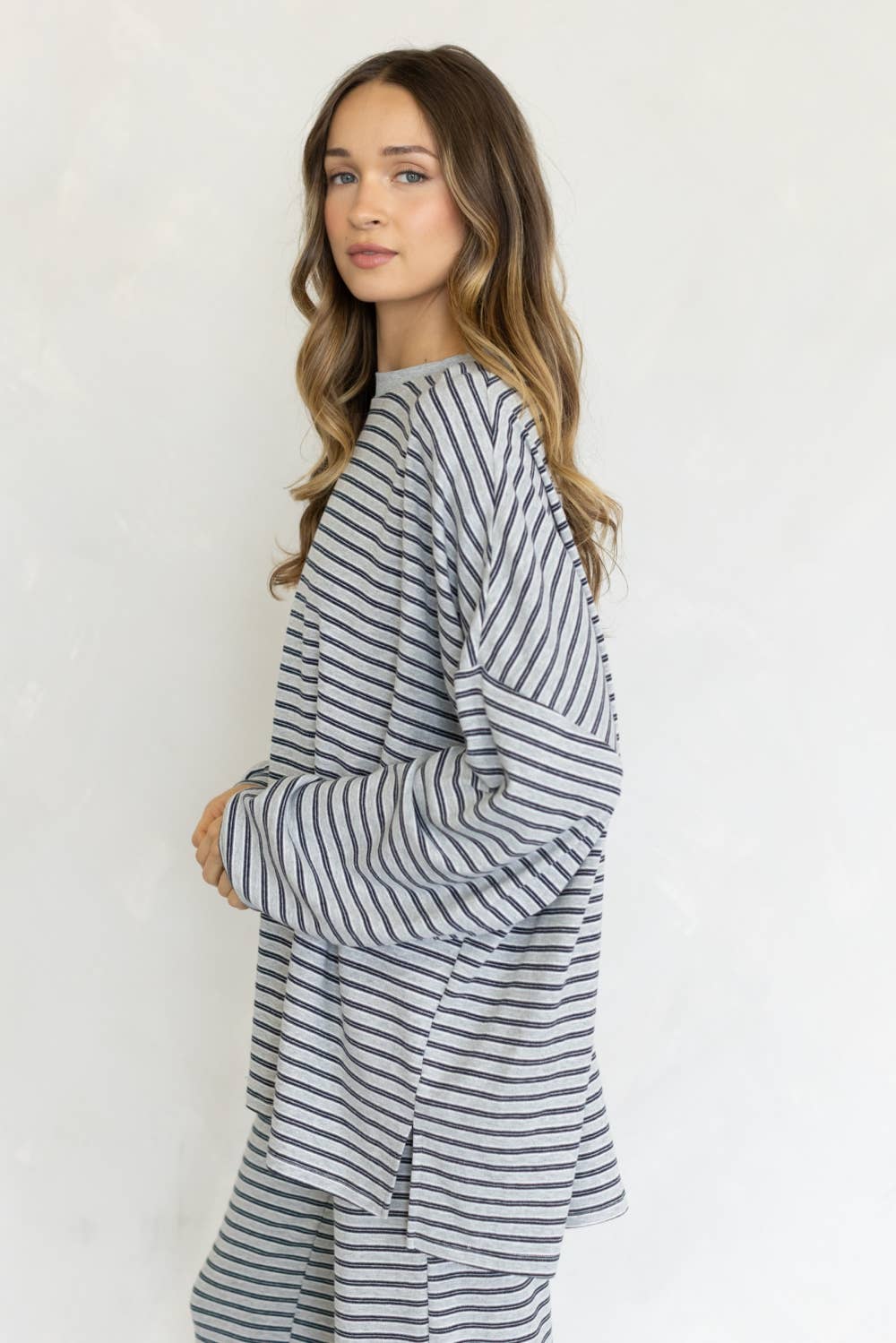 Lorenze Stripe LS - Grey Multi