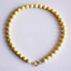 Beaded necklace with Miyuki beads - yellow/mint