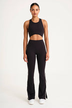 CloudCore Contrast Flared Legging - Black