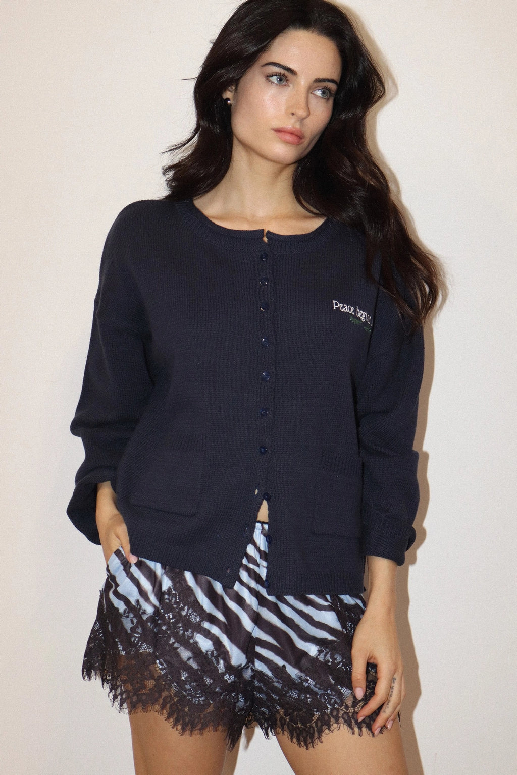 Zebra Lace Short - Blue