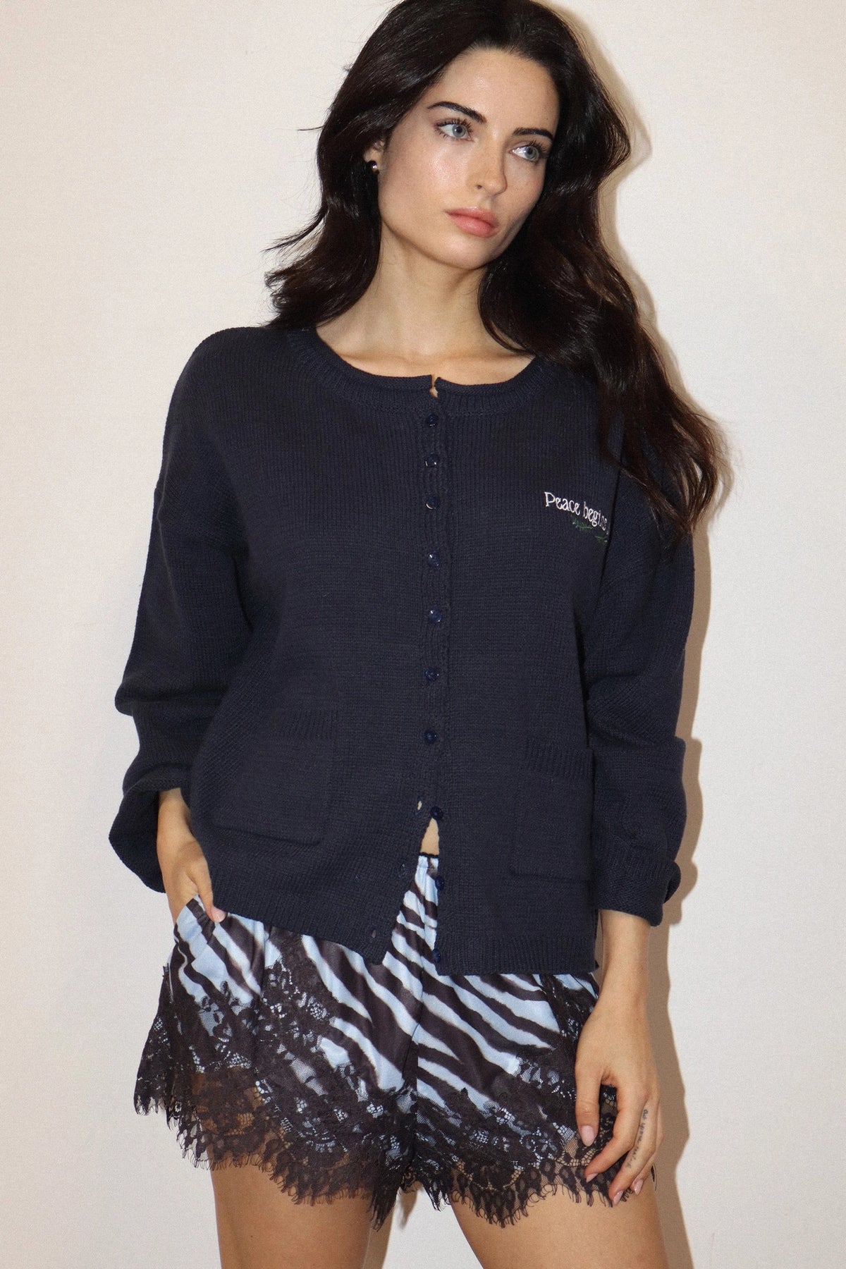 Zebra Lace Short - Blue