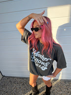 Mother Knows Best Tee - Charocal
