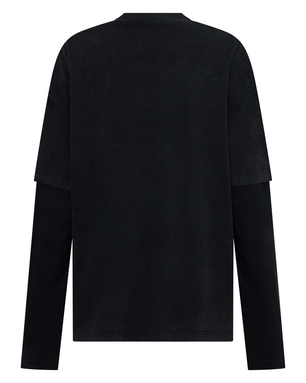 ROUND ONE LAYERED TEE  - Vintage Washed Black