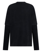 ROUND ONE LAYERED TEE  - Vintage Washed Black