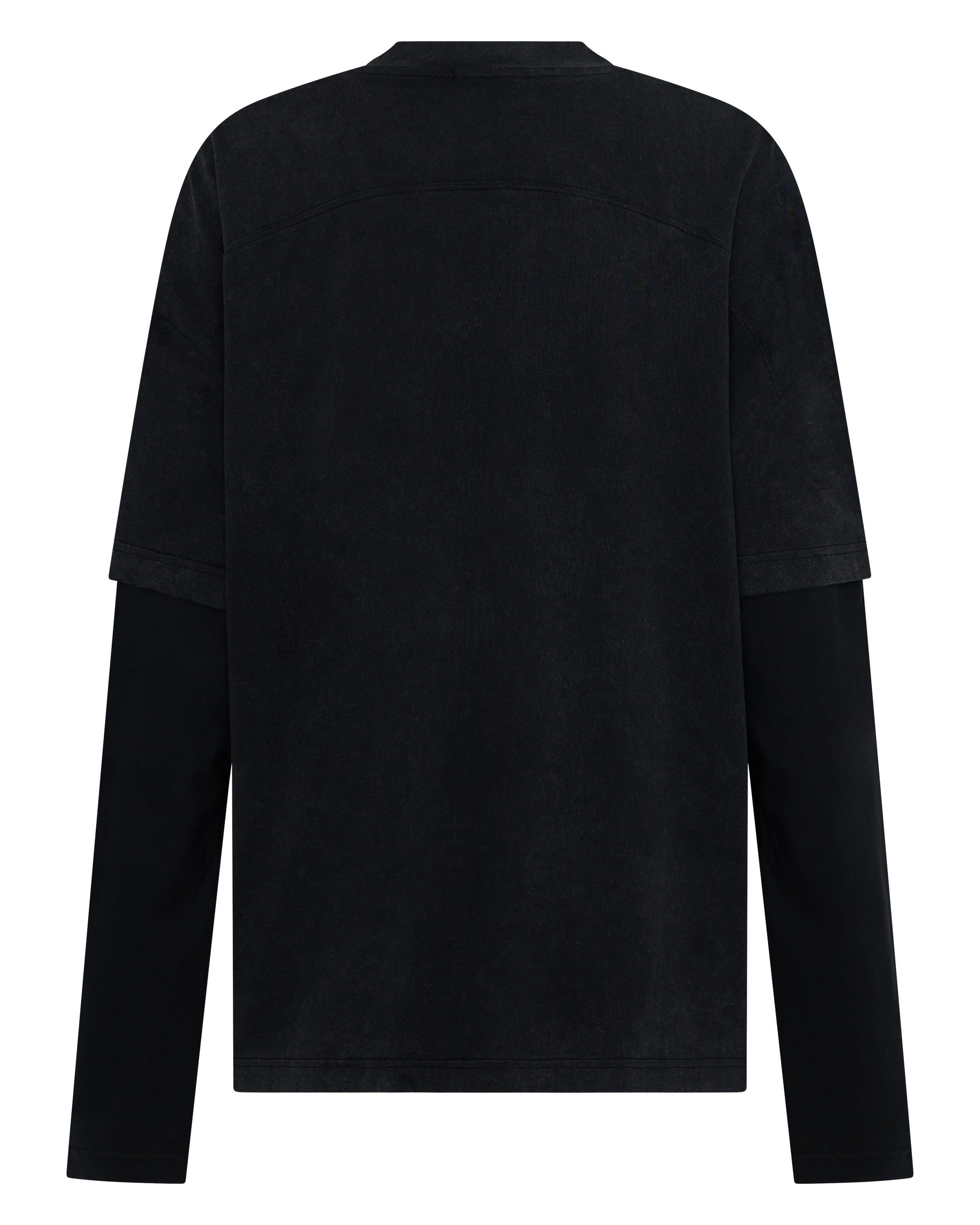 ROUND ONE LAYERED TEE  - Vintage Washed Black