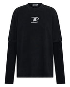 ROUND ONE LAYERED TEE  - Vintage Washed Black
