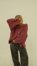Sienna Knit Cardigan - Grape