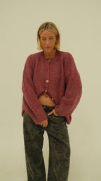 Sienna Knit Cardigan - Grape