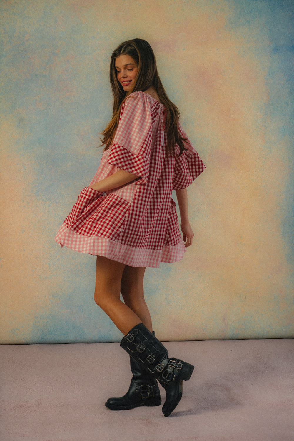 Bloom Check Dress