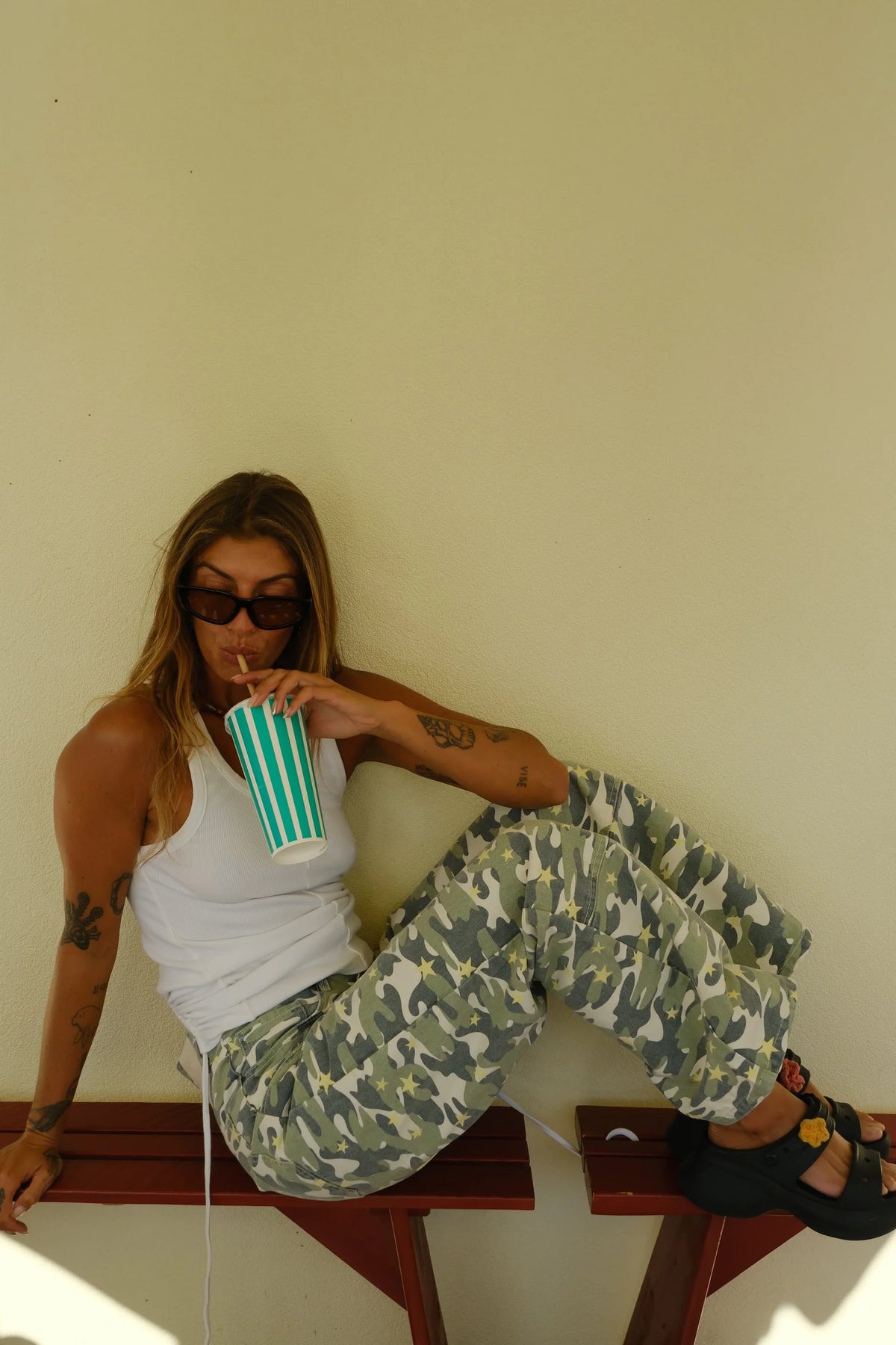 BB Baggy Mid-Rise Jean - Camo Star