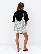 THE LINE ROW DRESS BLACK/WHITE BABY LEMONADE