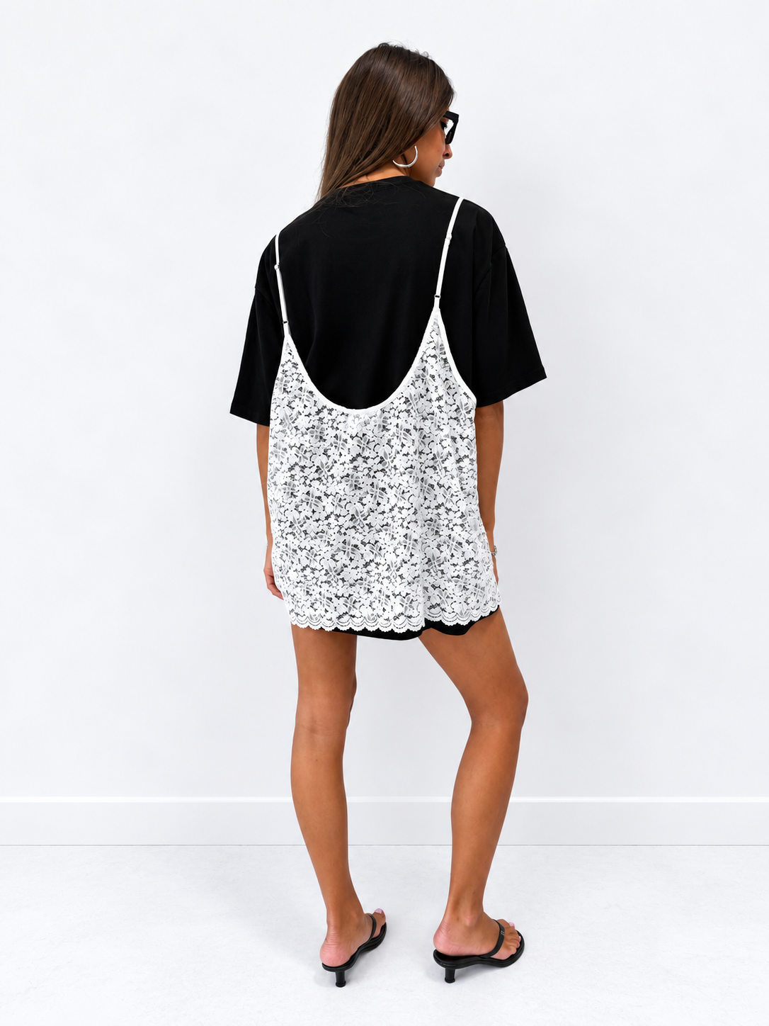 THE LINE ROW DRESS BLACK/WHITE BABY LEMONADE