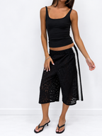 THE LINE ROMY SHORTS BLACK BABY LEMONADE