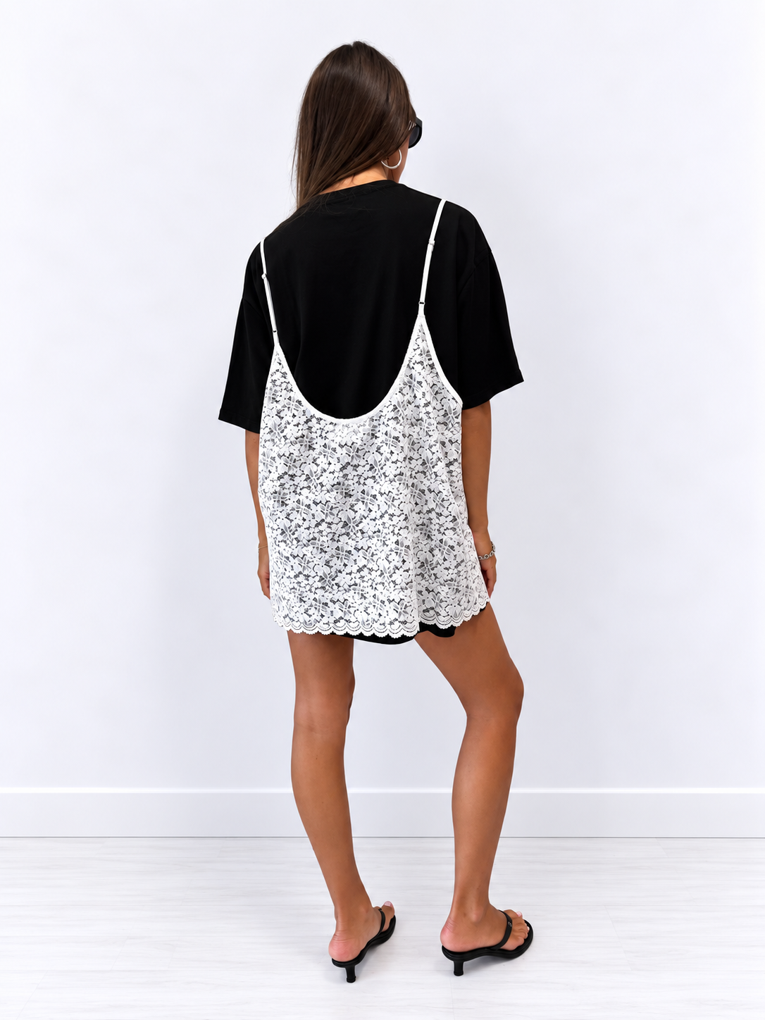 THE LINE ROW DRESS BLACK/WHITE BABY LEMONADE