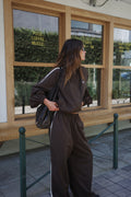 FIGHT NIGHT ZIP WINDBREAKER  - Brown/Cream