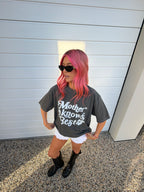 Mother Knows Best Tee - Charocal