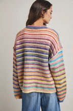 Rainbow Button Up Knit Cardigan