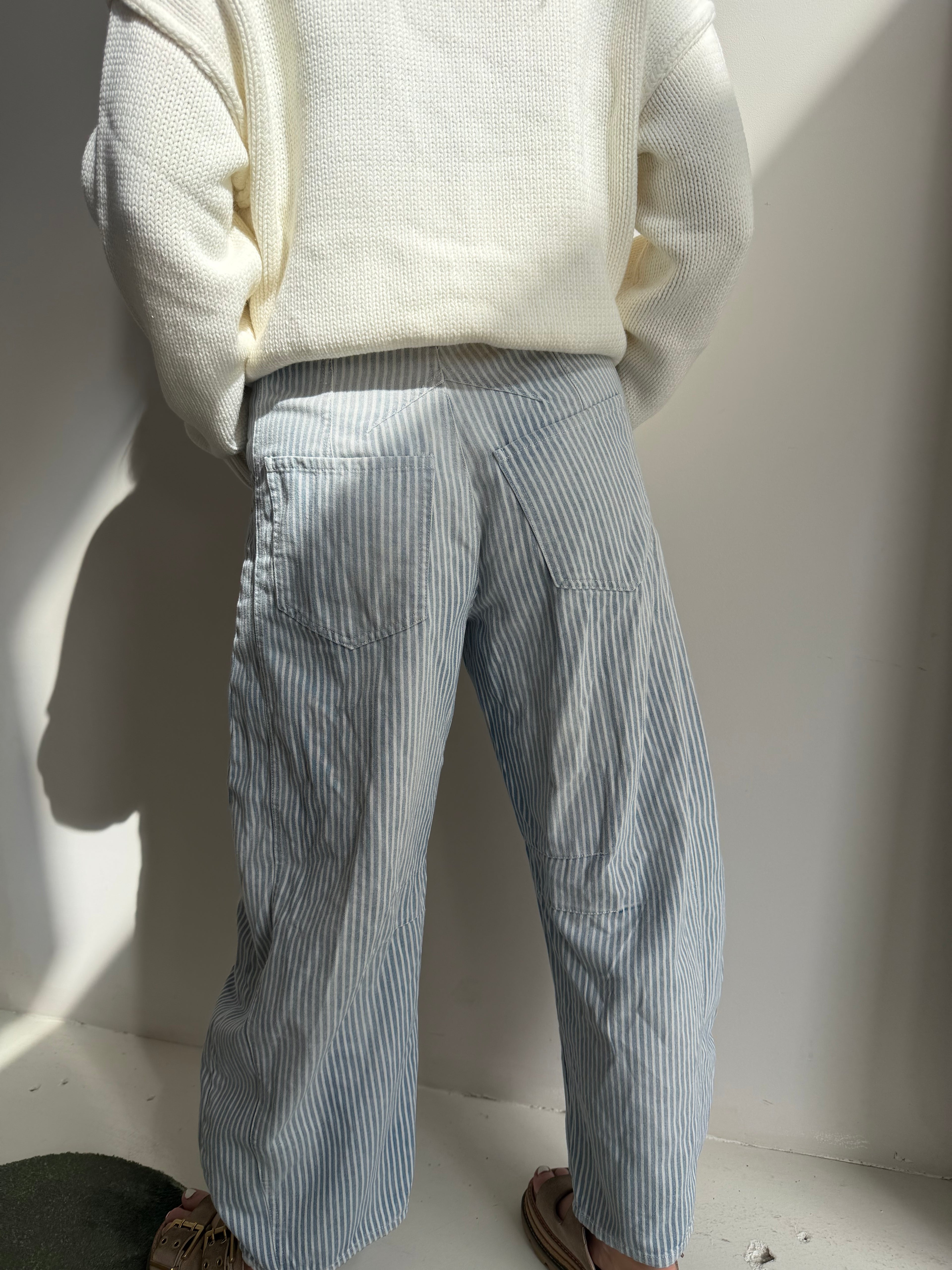 Mineral Washed Pin Striped Pants