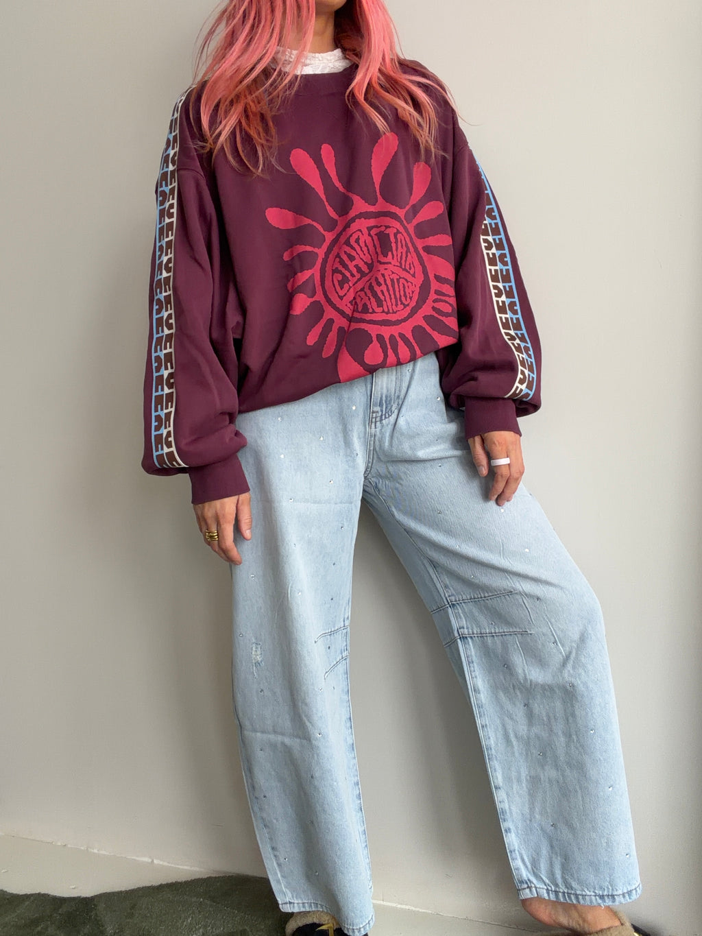 The Diamante Denim Wide Leg Pant