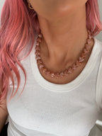 Resin Heart Bead Necklace - Salmon