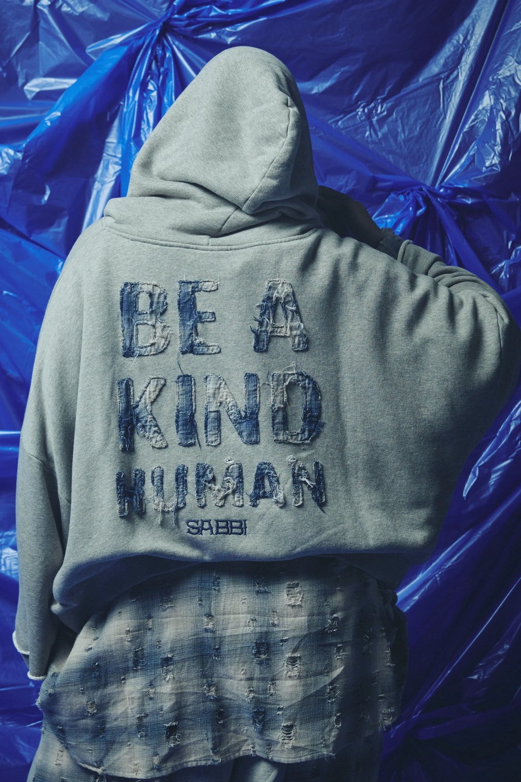 THE BE A KIND HUMAN HOODIE - Blue