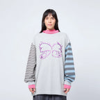Striped Sleeve LS - Concrete