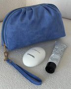 Sarski Suedette Makeup Bag - Persian Blue