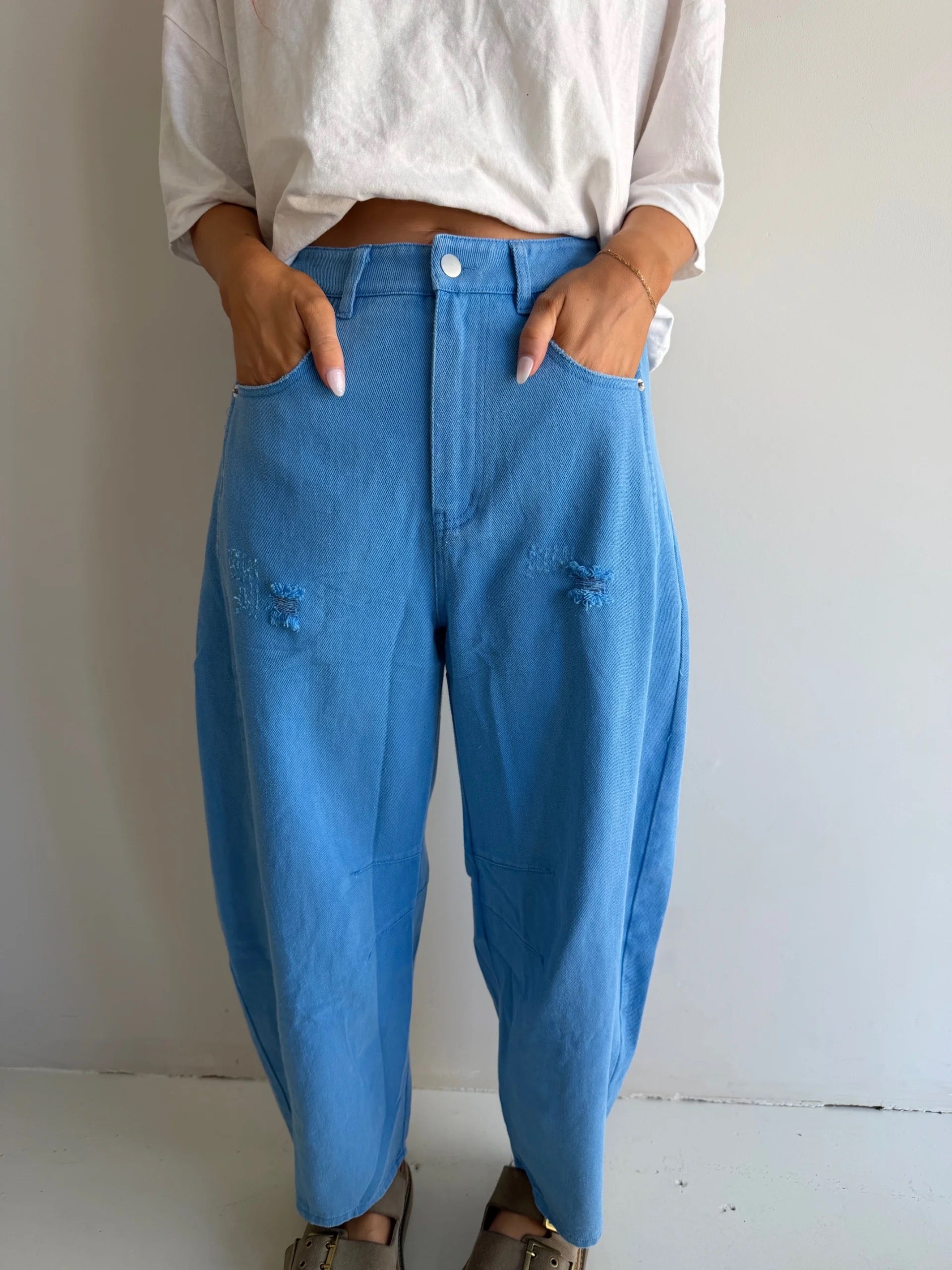 Vintage Barrel Pant - Acid Wash Sky Blue