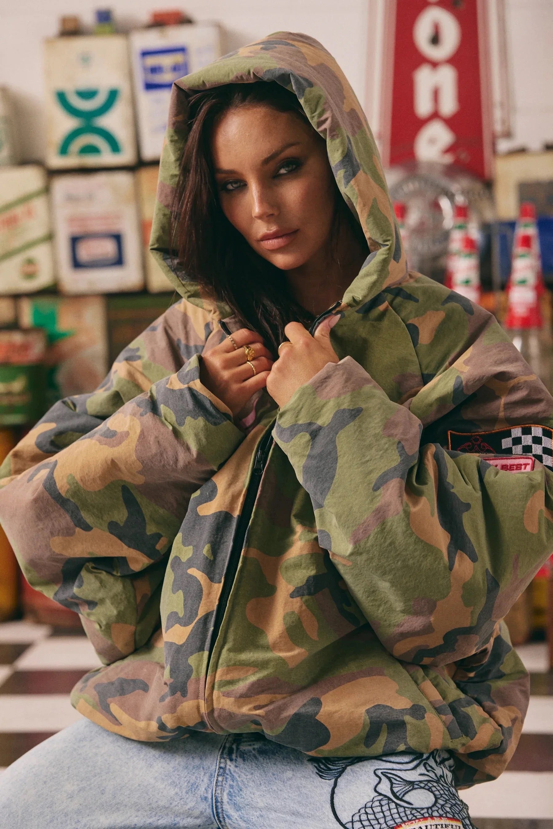 The Be Kind Bomber Jacket - Camo