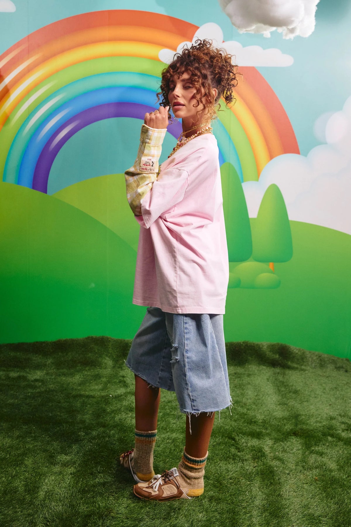 THE SABBI OUTLAW SHIRT TEE - Pink/Green