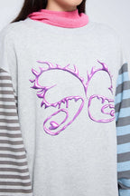 Striped Sleeve LS - Concrete