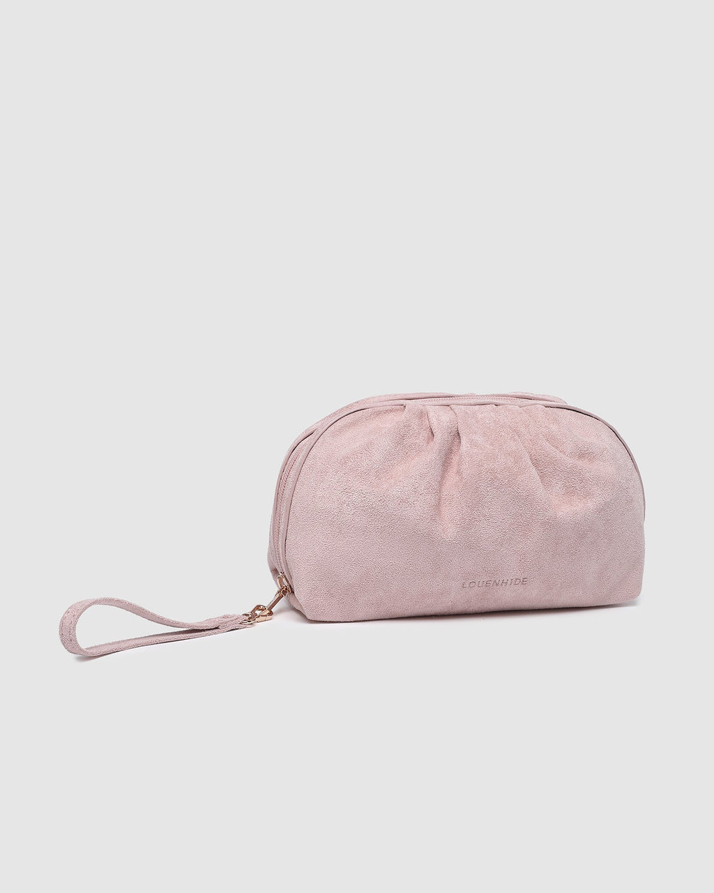 Sarski Suedette Makeup Bag - Pale Pink