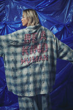 BE A KIND HUMAN OVERSIZED SHIRT - Blue