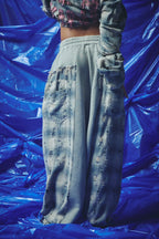 CHECK MATE WIDE LEG TRACKIES - Blue