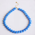 Resin Heart Bead Necklace - Blue