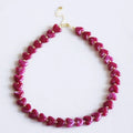 Resin Heart Bead Necklace - Magenta
