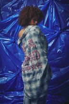 BE A KIND HUMAN OVERSIZED SHIRT - Blue