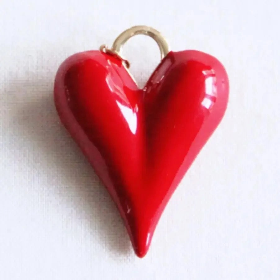 Heart Xl Charm - Red