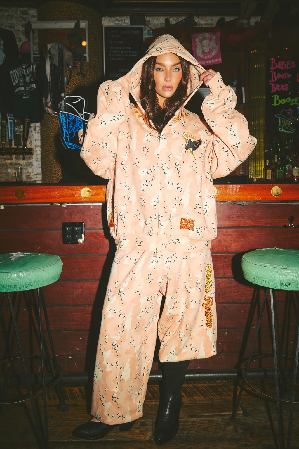 The Be-Youtiful Zip Hoodie - Pink Camo