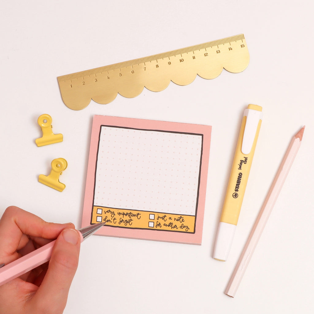 Memo Pad - Pink Grid