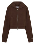SŚAINT Cropped Hoodie - Brown