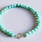 Bead Necklace - Natural Stone XL -  Old Green