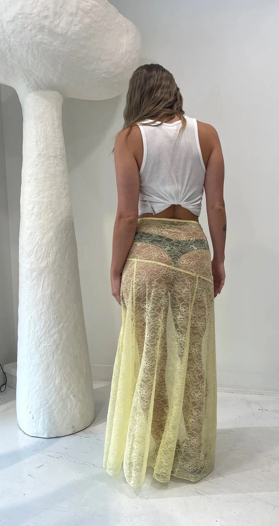 Isabel Lace Skirt - Lemon