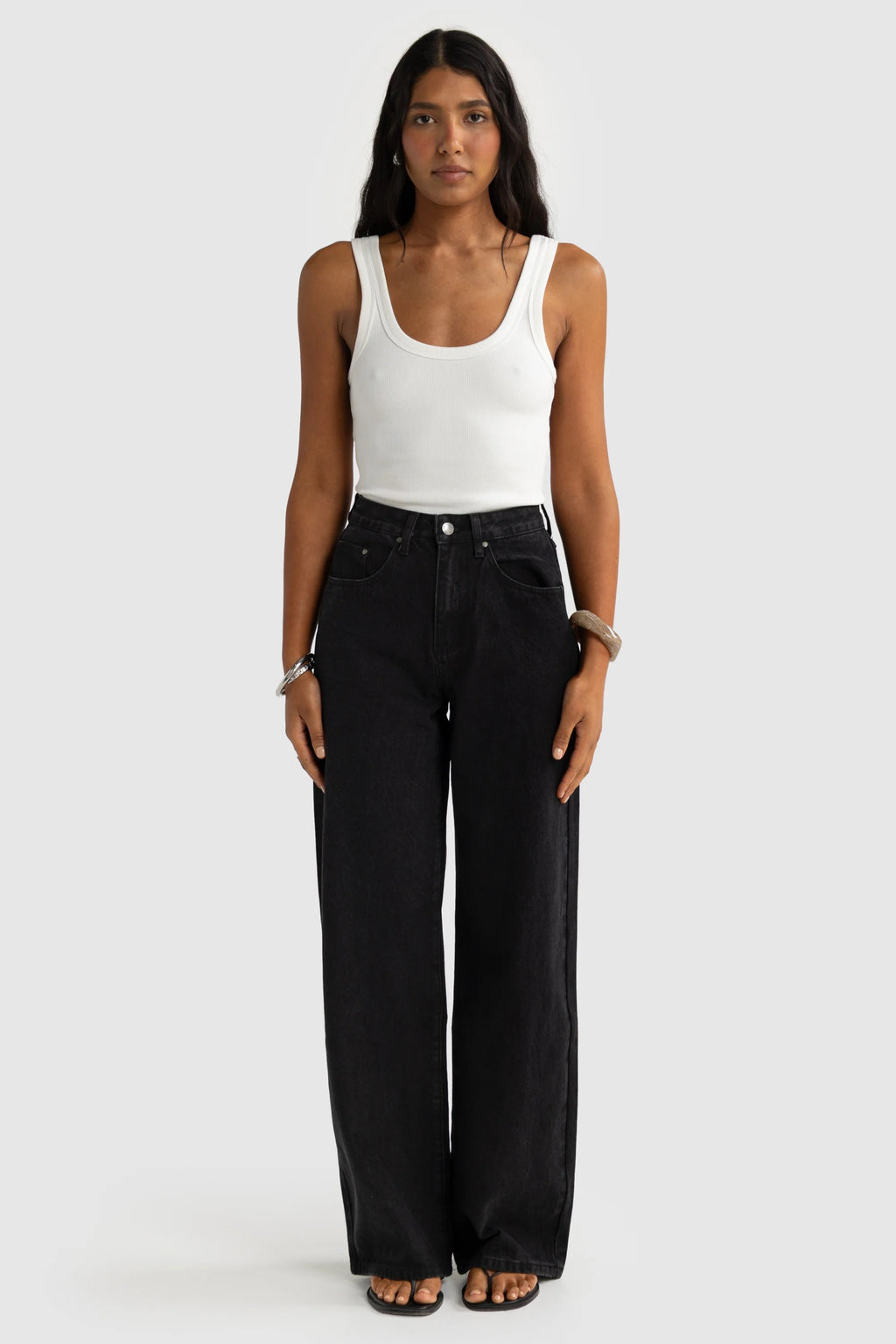 Willow Denim Wide Leg Jean Washed Black