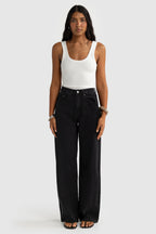 Willow Denim Wide Leg Jean Washed Black